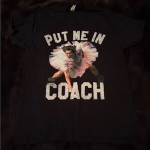 Black Graphic Tee with Ballet Print